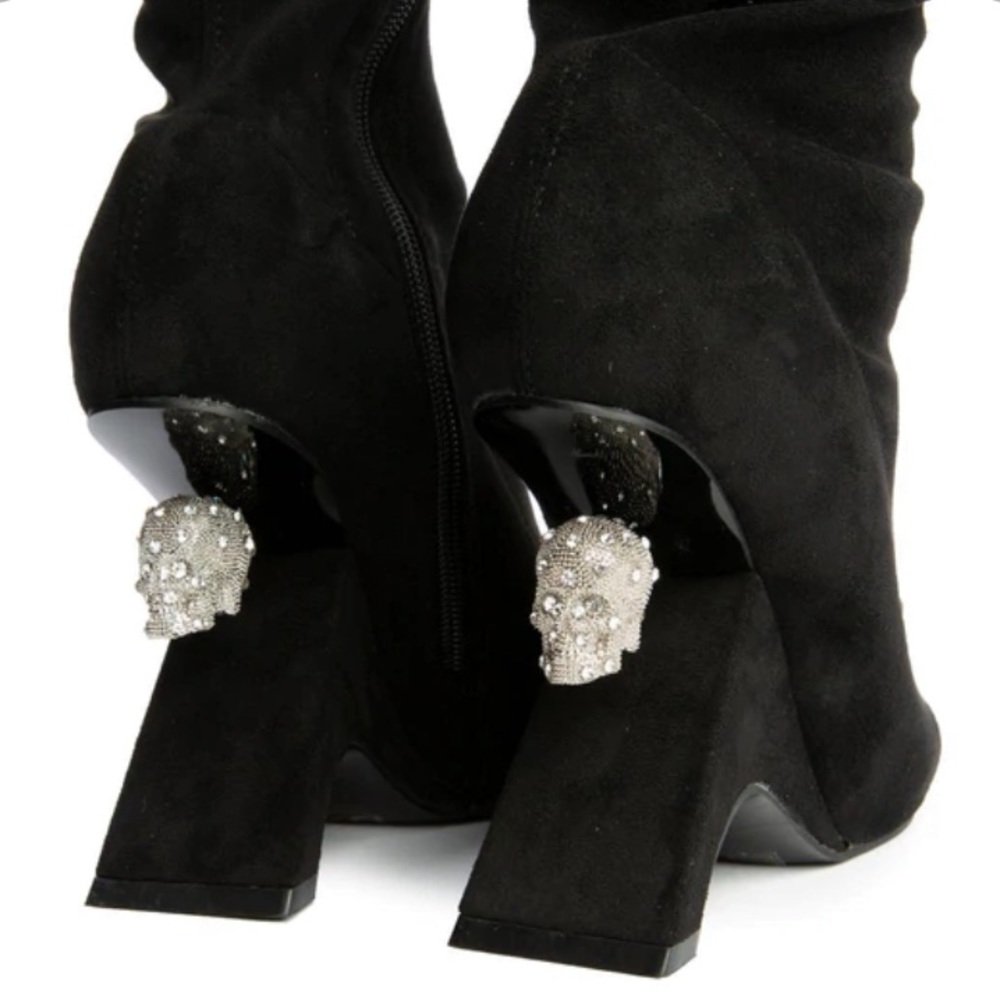 Azalea Wang Skull Ankle Boots Sculpted Booties - Picture 2 of 13